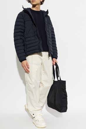 Stone Island Quilted Jacket With Hood, Mens, Navy Blue