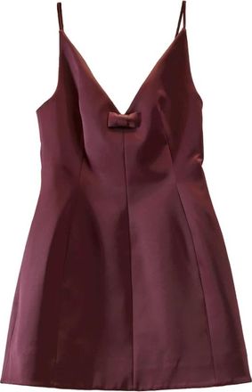 Marc Jacobs Satin Bow Dress - Dames - Korte kleedjes - Bruin - 2XS - Polyester - Kleedjes