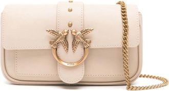 Pinko Love One Pocket - Dames - Schoudertassen - Beige - ONE Size - Katoen - Tassen