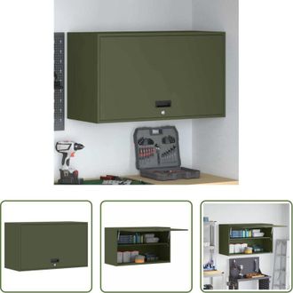 vidaXL vidaXL Armadio in acciaio - Armadio a muro per garage Oliver verde 90 x 40 x 53 cm