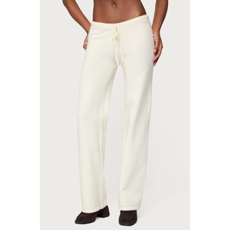 Edikted Montanna Knit Drawstring Pants in Cream at Nordstrom, Size X-Small