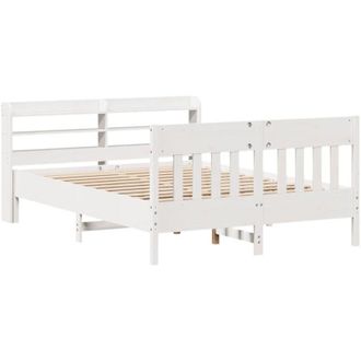 vidaXL Estructura De Cama Sin Colch&oacute;n Madera De Pino Blanca 120x200 Cm Vidaxl