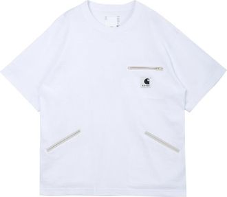 sacai Cotton Jersey T-Shirt - Heren - T-shirts - Wit - S - Katoen - Tops
