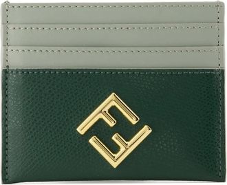 Fendi Portacarte FF in pelle - Verde