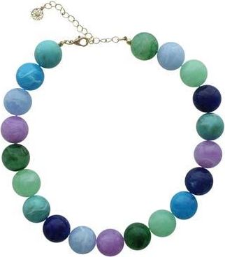 Olivia Welles June Beaded Necklace in Gold /Blue at Nordstrom Rack