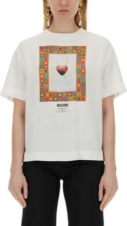 Moschino White Graphic Crew Neck T-Shirt