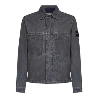 Stone Island Biker Jacket - Heren - Jassen - Grijs - Maat: XL Katoen