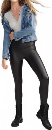 Yummie Tummie Faux Leather Shaping Legging In Black