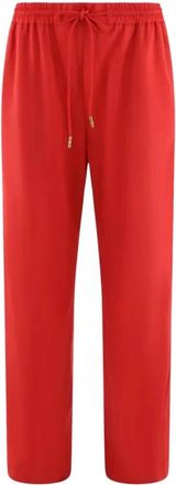 Zimmermann Crush Broeken - Dames - Wijde Broeken - Rood - S - Wol - Broeken