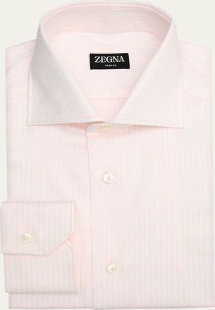 Ermenegildo Zegna Mens Candy Stripe Trofeo Twill Dress Shirt