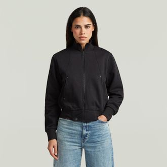 G-Star Slim Track Sweaterjack - Zwart - Dames