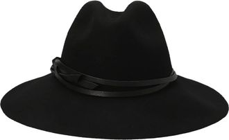 Golden Goose Fedora Hat with Leather Patch Belt Detail - unisex - Golden Goose - Accessories - Black - M - Accessories