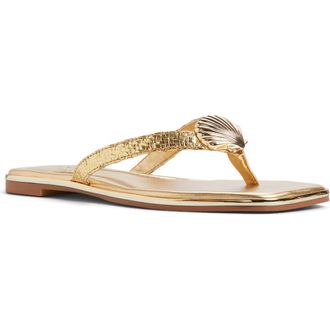 Aldo Conchiglia Flip Flop in Gold at Nordstrom, Size 8