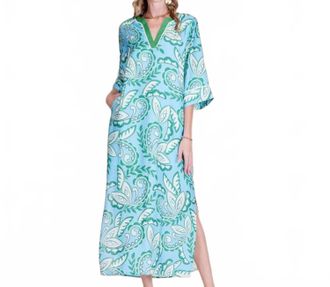 Jade Yoga The Verdant Paisley Maxi Dress In Green/blue