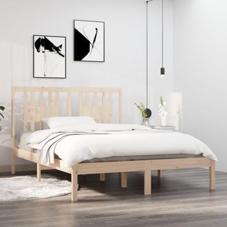 vidaXL Estructura De Cama Doble Sin Colch&oacute;n Madera Maciza Vidaxl