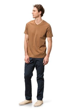 Pact Organic Softspun V-Neck Tee in Brown Sugar at Nordstrom, Size Xx-Large