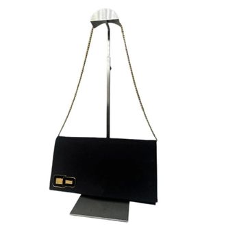 Dior Pre-owned Clutches, female, Black, Size: ONE SIZE Pre-owned Satin Evening Bag