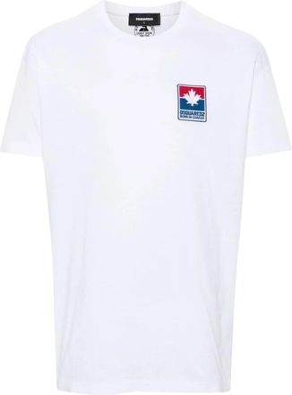 Dsquared2 Grafisch Print Katoenen T-shirt - Heren - T-shirts - Wit - S - Katoen - Tops