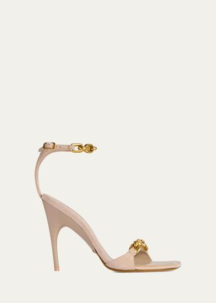 Balenciaga 110mm Duchesse Chain Suede Ankle-Strap Sandals