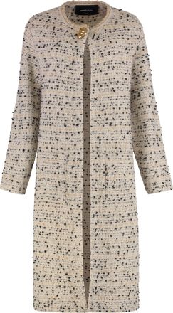 Fabiana Filippi Womens Wool Blend Maxi-cardigan - Ivory - Size EU 42 (Womens)