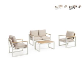 BIZZOTTO Conjunto De Jard&iacute;n Para Exterior Con Sillas, Sof&aacute; Y Mesa Leandro Yes - Blanco