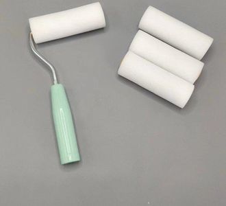 No Brand Juego De Rodillos Para Pintar, Que Incluye 1 Mango Y 9 Cabezales Intercambiables: Rodillos Peque&ntilde;os Antideslizantes, Adecuados Para El Acabado De Pare