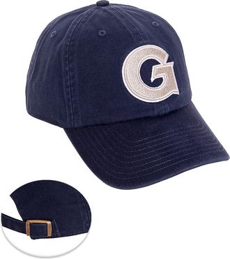 Desert Cactus Georgetown University Baseball Hat Hoyas GU Brimmed Embroirderd Hats Cap Adjustable Cloth Strap Adult (Style A) Blue, Blue, One size