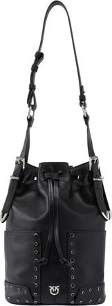 Pinko Bucket Bag - Dames - Schoudertassen - Zwart - ONE Size - Leer - Tassen