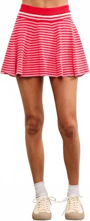 Mustard Seed Kia Sweater Skort In Pink Combo