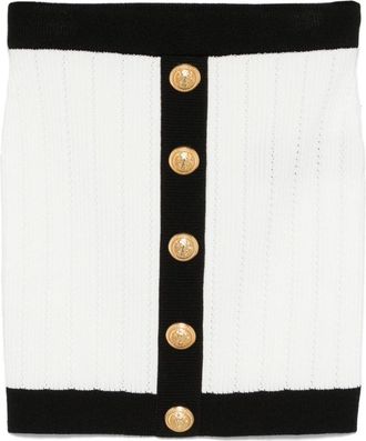 Balmain Knitted Mini Skirt - Womens - Polyester/Viscose