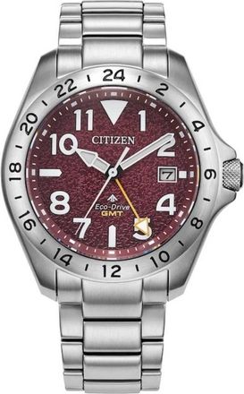 Citizen Promaster Land GMT Eco-Drive Red Dial Mens Watch BJ7150-50W