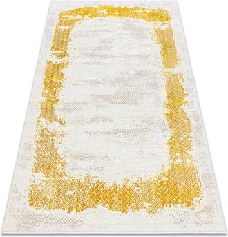 RugsX Alfombra Core 004a Marco, Sombreado - Estructural, Dos Niveles De Vell&oacute;n, Marfil / Oro Yellow 180x270 Cm