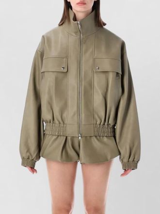 Frankie Shop nolita faux leather stand collar bomber