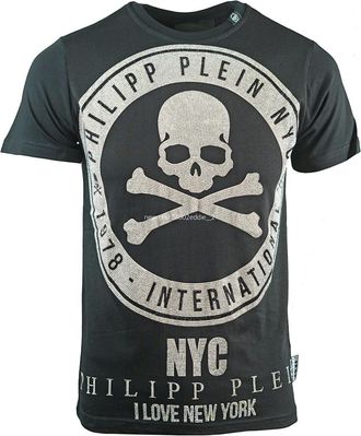 Philipp Plein Mens Philipp Plein Eddie Black T-Shirt - Size: 38