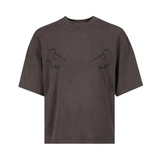 Jean Paul Gaultier Cotton Oversized Tee Embroidered - female - Jean Paul Gaultier - T-Shirts - Gray - S - Tops