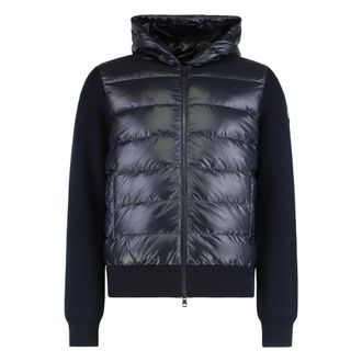 Moncler Down Jackets, male, Blue, L, Cardigan with padded front