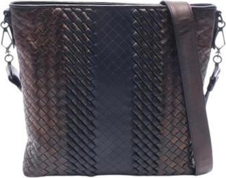 Bottega Veneta Pre-owned Cross Body Bags, male, Brown, Size: ONE SIZE Pre-owned Intrecciato Shoulder Bag