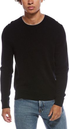 Amicale Cashmere Brioche Two-Tone Cashmere Crewneck Sweater