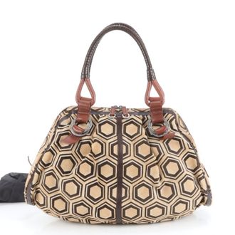 Bulgari Brown Leather Shoulder Bag Tote Bag (Pre-Owned)