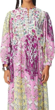 Maria Cher Bariloche Etel Maxi Dress In Pink-Green