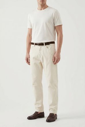 Brunello Cucinelli Off White Relaxed Cotton Trousers, Brand Size 50 (US Size 34)
