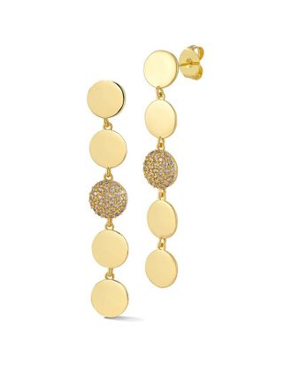 Chloe and Madison Chloe And Madison Plated Cz Drop Earrings