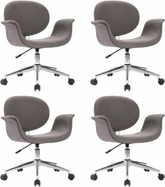 vidaXL Sillas De Comedor Giratorias 4 Unidades Tela Gris Vidaxl