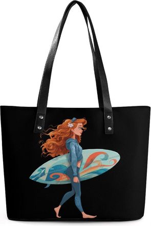 Generic Surfing Surfboard Sport Tote Bags for Women Cute Shoulder Purses Handbags
