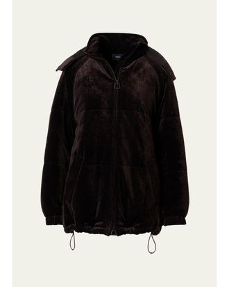 Akris Wednesday Corduroy Oversized Parka Jacket With Detachable Hood