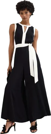 Phase Eight Elowen Wide Leg Jumpsuit in Black/ivory at Nordstrom, Size 12