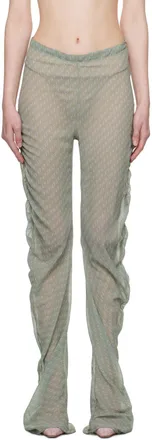 パンツ Brunello Cucinelli Wide Lilac Trousers In Linen Blend High-rise linen-blend wide-leg pants in blue - Brunello