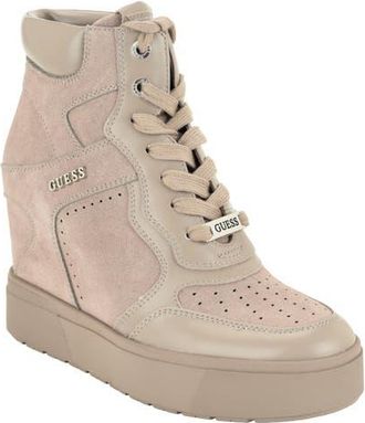 Guess Guilley Wedge Sneaker in Light Gray at Nordstrom, Size 6.5