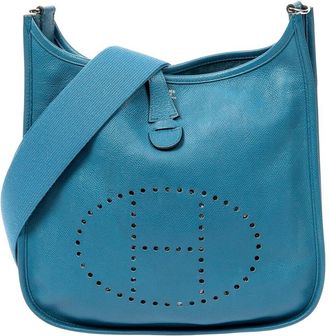 Herm&egrave;s Bleu Colvert Epsom Leather Evelyne Iii Pm (Authentic Pre-Loved)