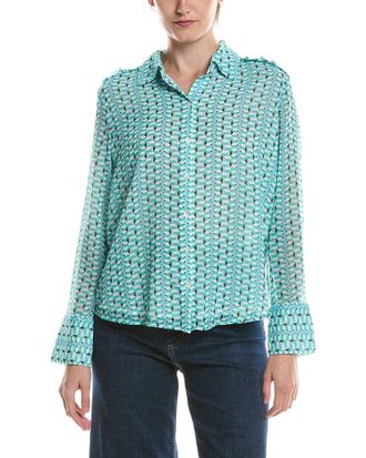 Nic+Zoe NIC & ZOE Geo Steps Chiffon Shirt